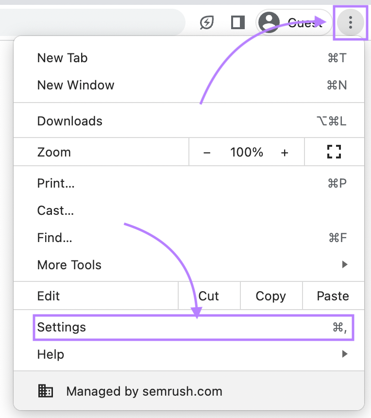 Google Chrome “设置”