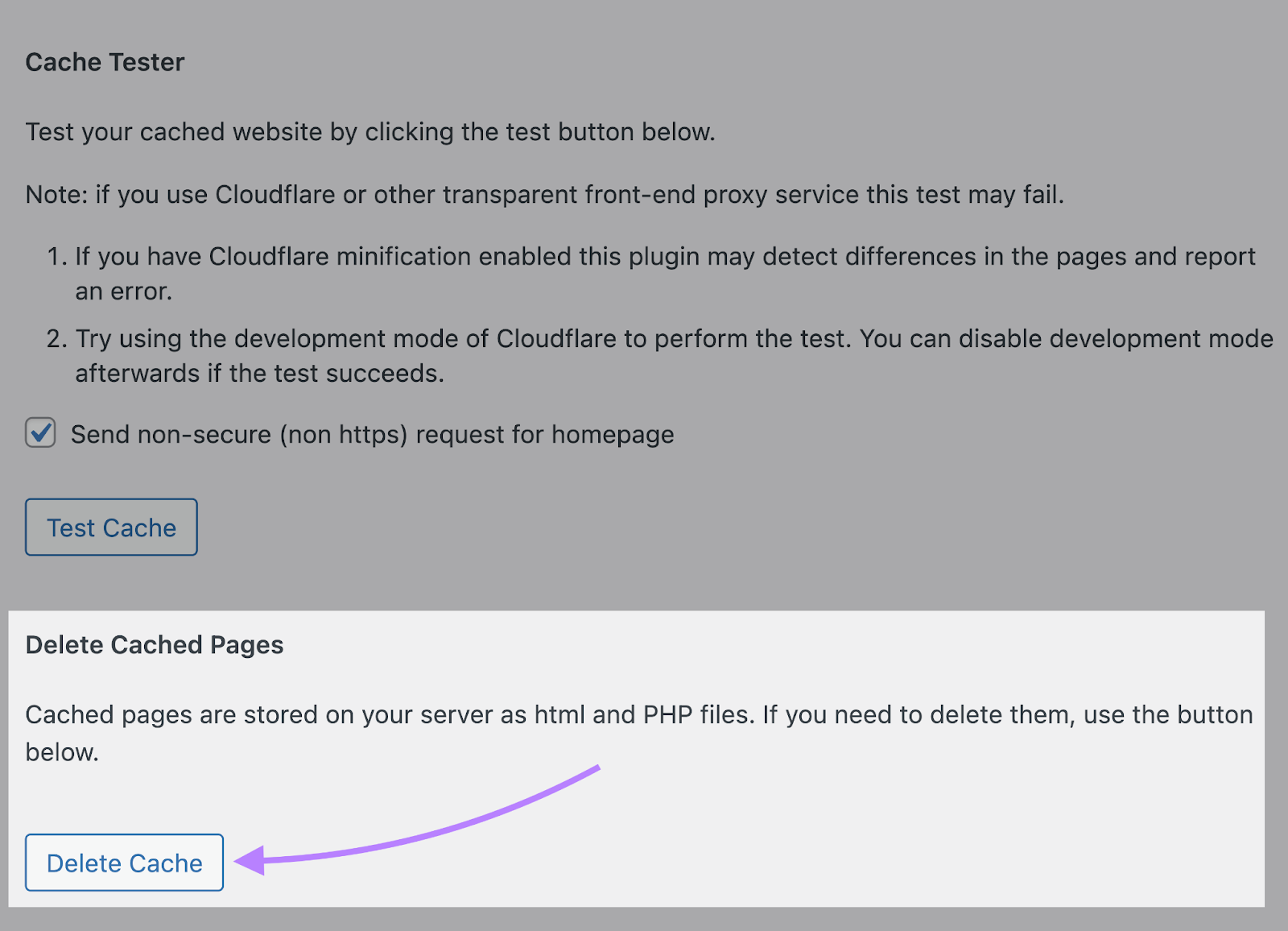 "删除缓存文件" 部分