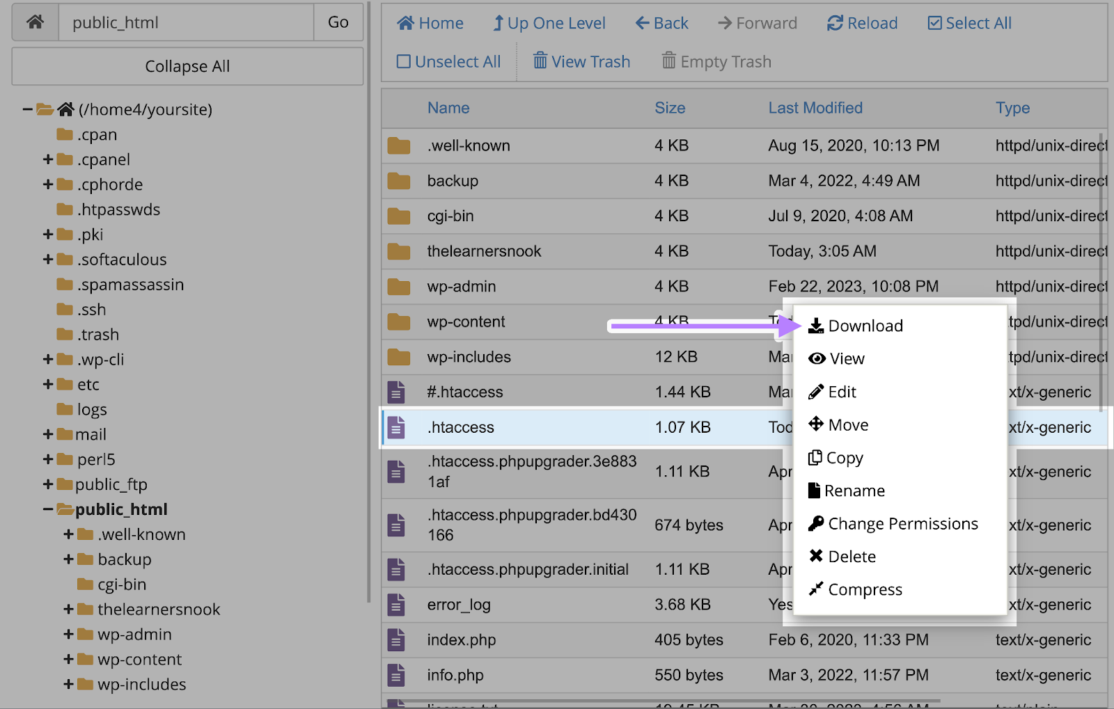 "下载 .htaccess 文件"