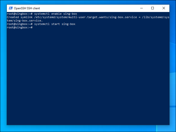 Enable and start Sing-Box
